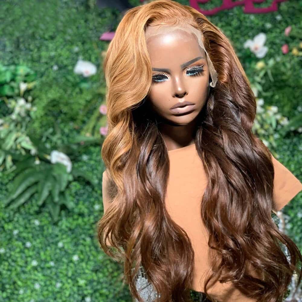 Frontal Dye Collection! eullair Mixed Color Brown Body Wave/Water Wave Lace Frontal Wig
