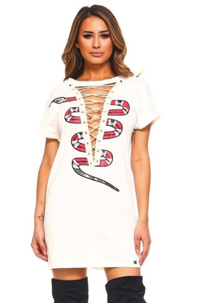 snake t shirt dress