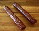 Here what the finished links of smoked, ready-to-eat deer sausage looks like