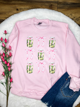 Pickle Coquette Graphic Sweatshirt - Pink