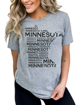 Minnesota Text State Graphic Tee