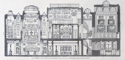 A Cross Section Through Sir John Soane S Museum 15 Soane Shop