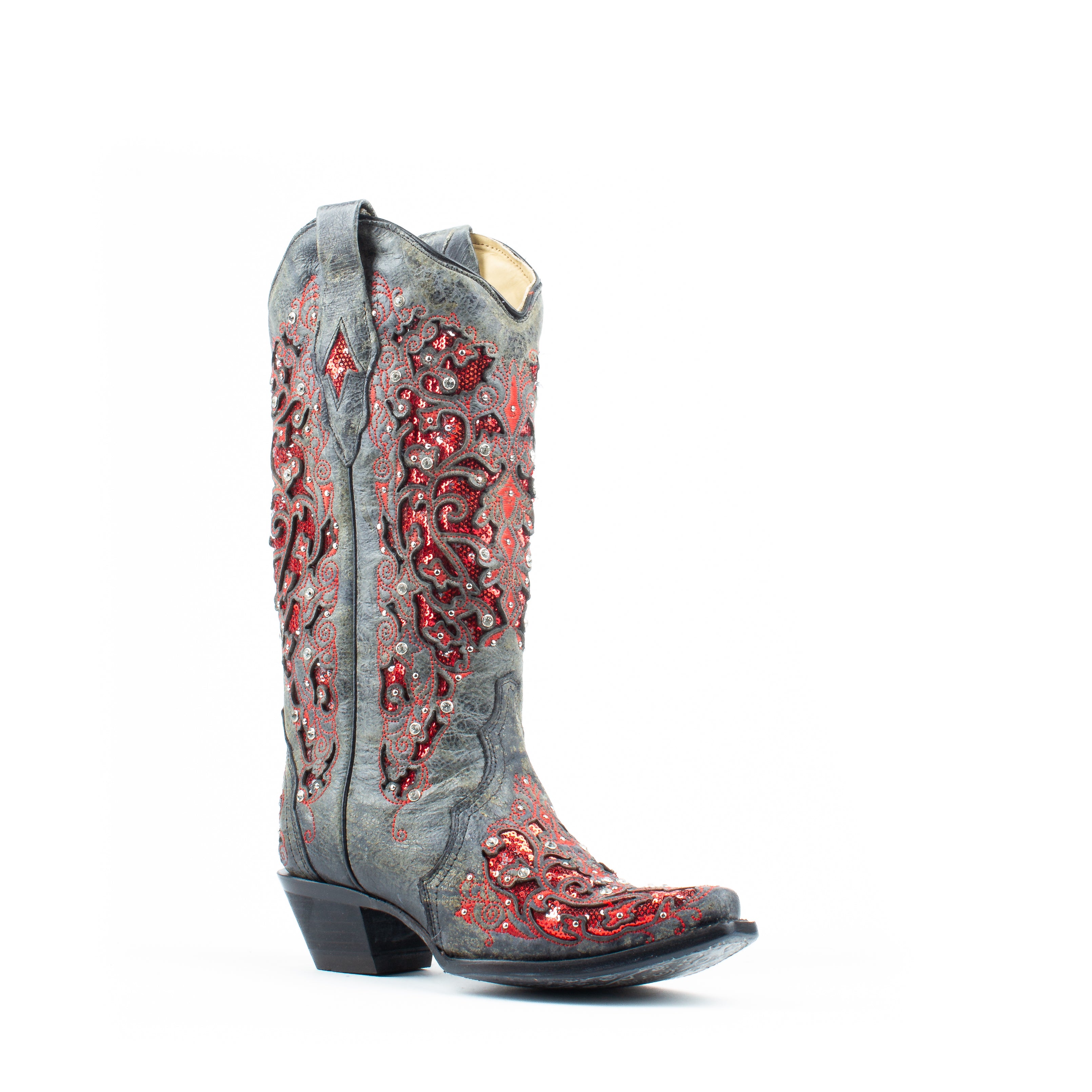 black and red corral boots