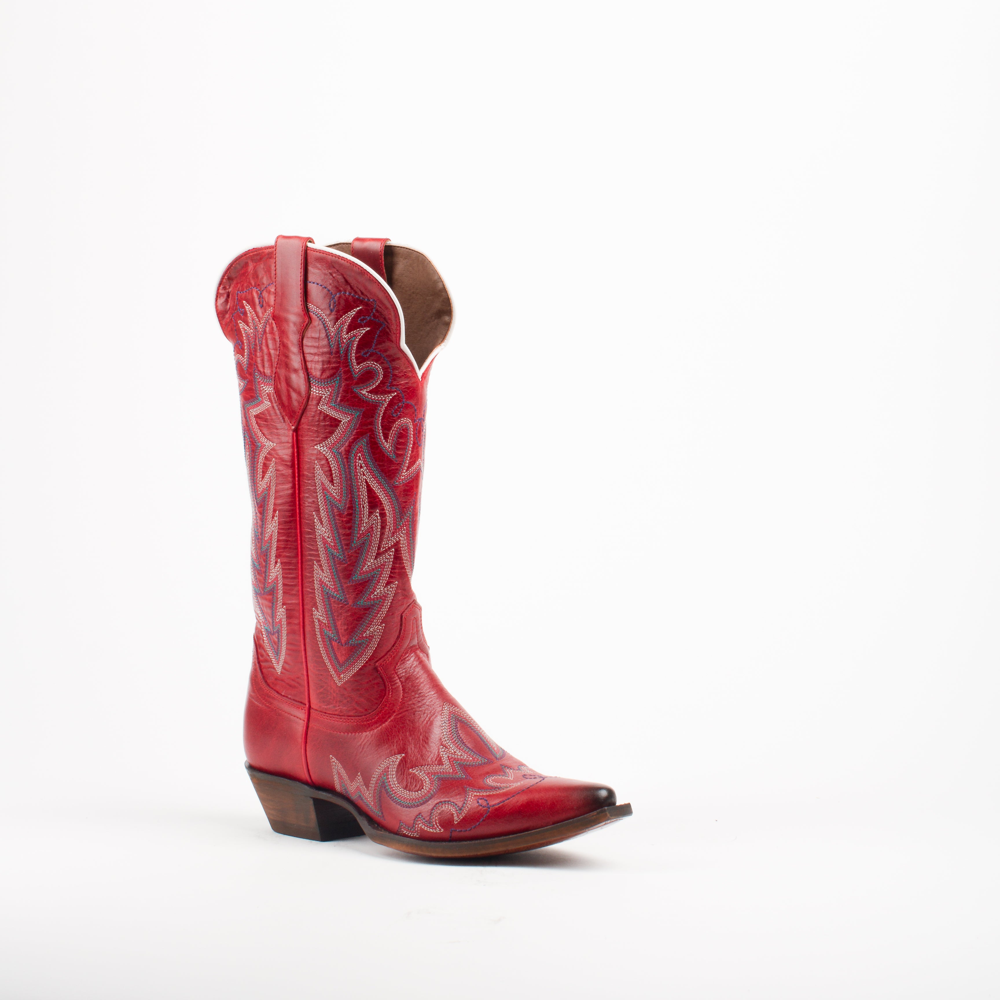 Women's Justin Cowhide Boots Red #L4346 