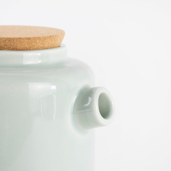 Aqua and cork teapot for two