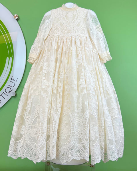 Girls Lace Baptism Gown | Victoria – Christeninggowns.com