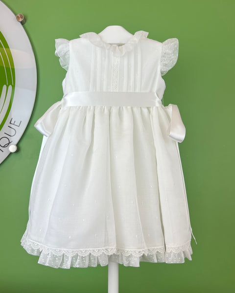 Buy Simple Flower Girl Dress, Linen White Christening Dress Girl, Baptism  Dress Toddler, Birthday Dress,baby Ruffle Dress Vintage Pinafore Dress  Online in India - Etsy