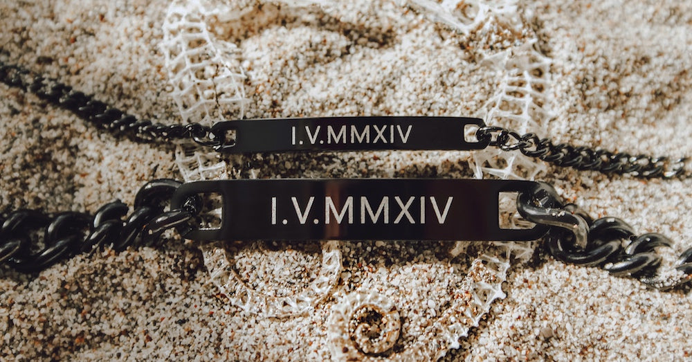 Custom Engraved Magnetic Couple Bracelet Set, CoupleGifts.com