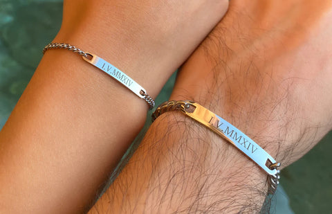 engraved metal bracelets