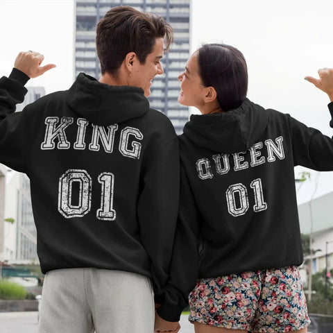 king and queen couple hoodies