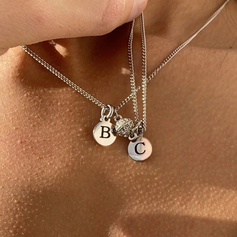 magnetic couple necklaces with initials