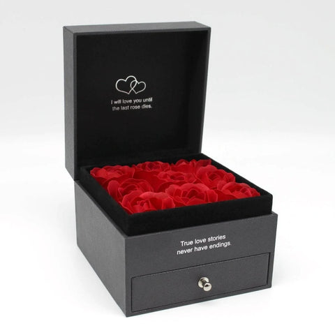 rose box with romantic saying