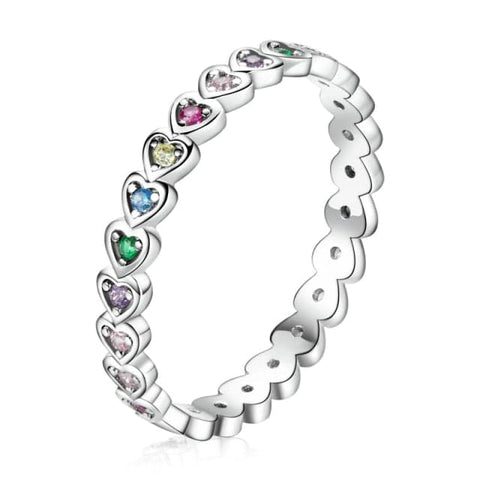 rainbow hearts promise ring for couples
