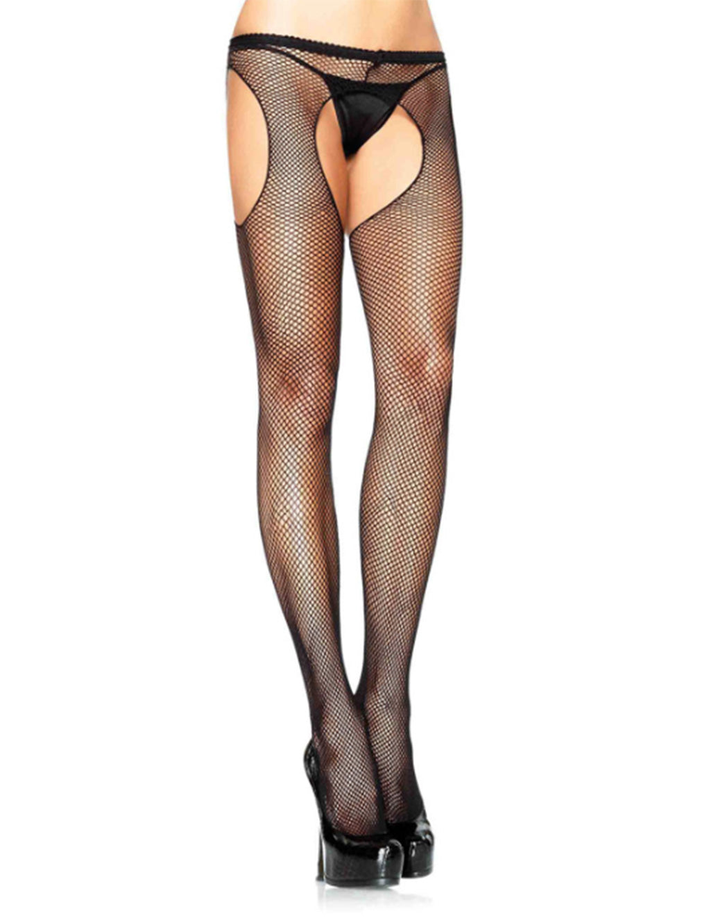 Leg Avenue Crotchless Fishnet Suspender Pantyhose