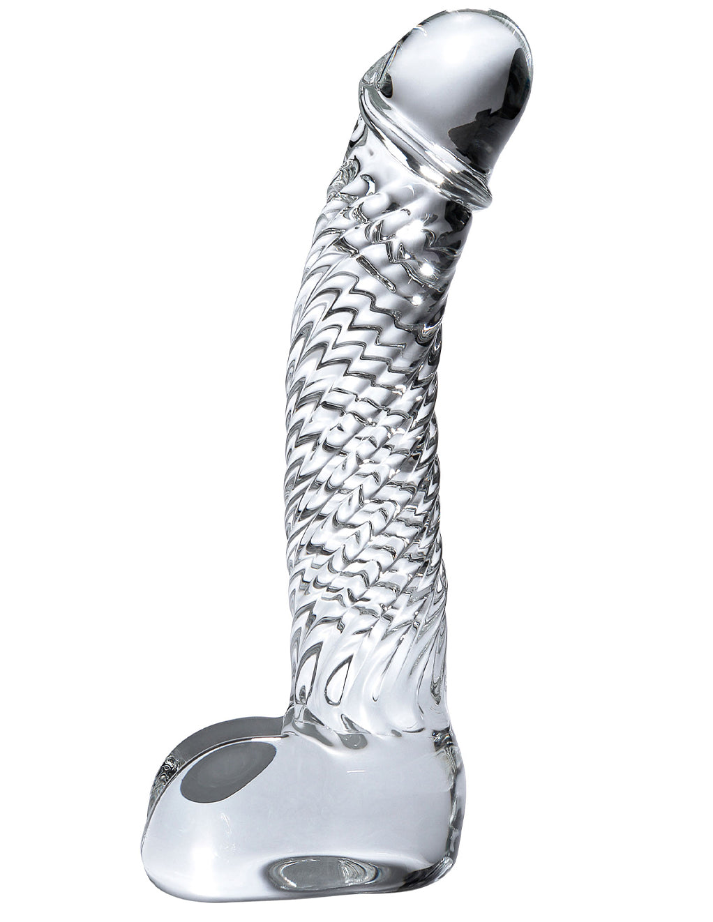 Icicles No 61 Glass Wavy Ribbed Dildo