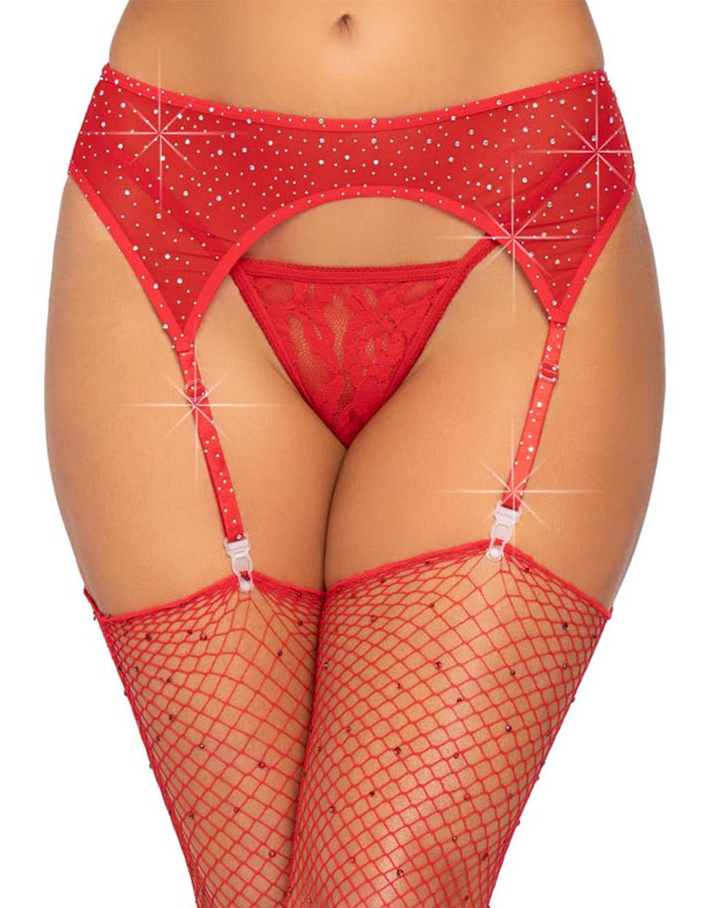 Leg Avenue Rhinestone Garter Belt