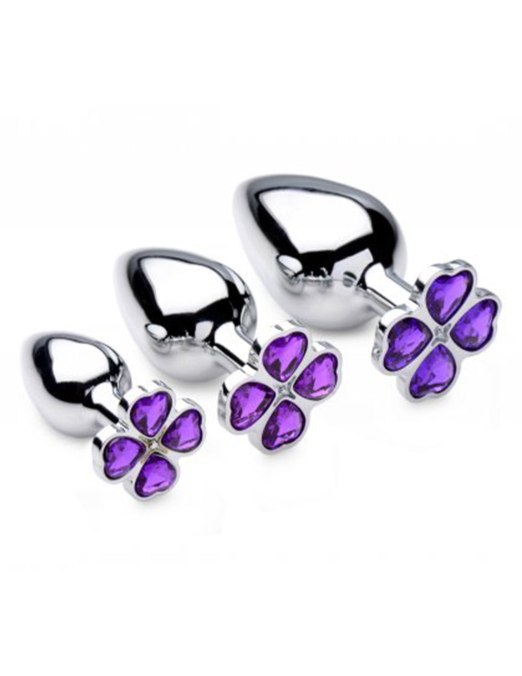 Violet Flower Gem Anal Plug Set