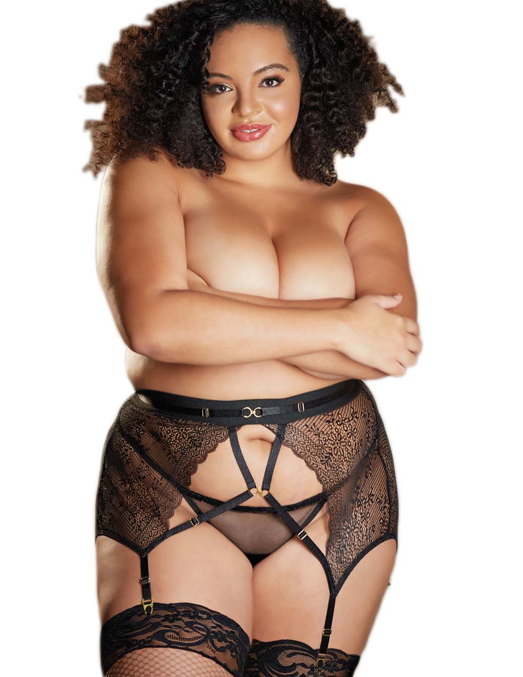 Allure Charissa Lace Garter Belt & Panty Set