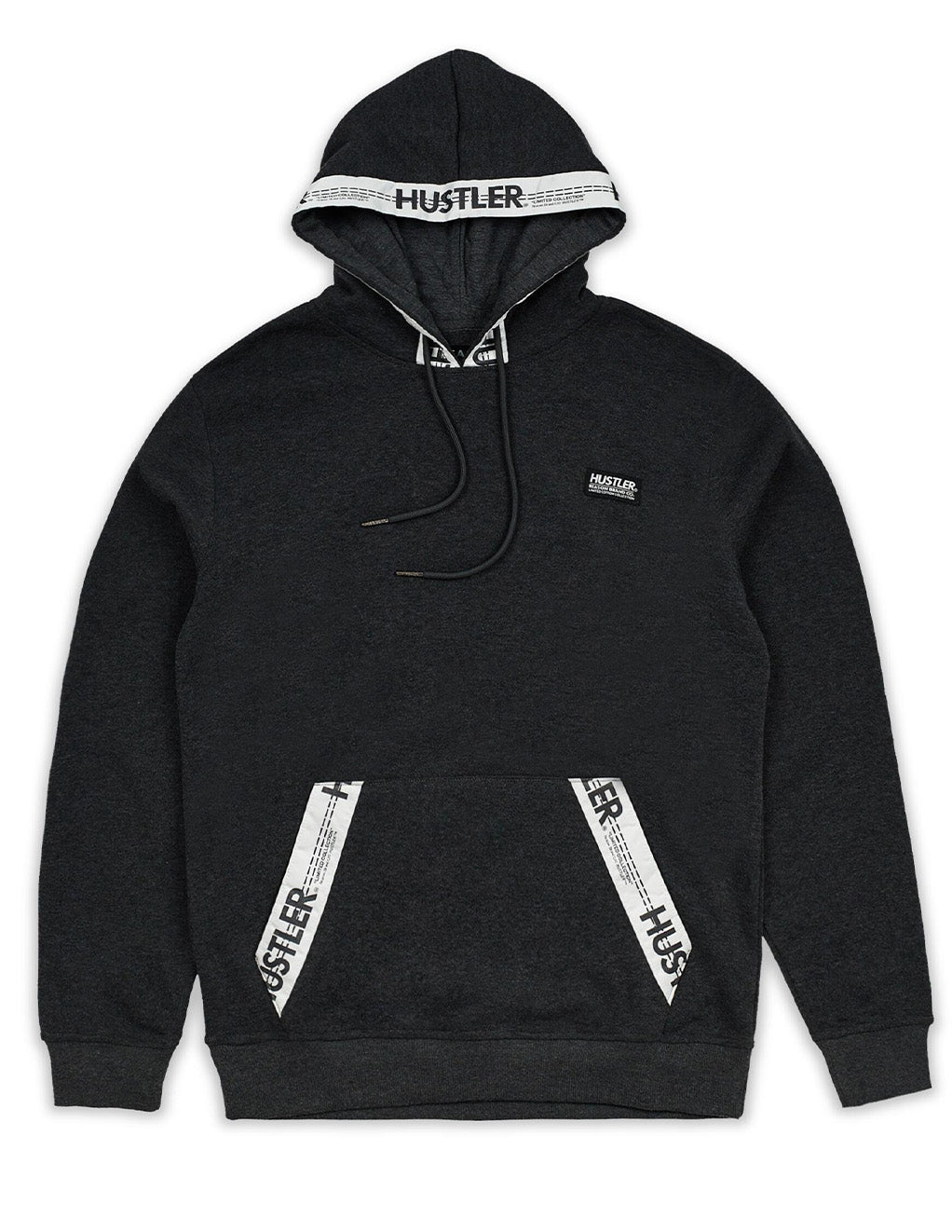 HUSTLER? Logo Tape Hoodie