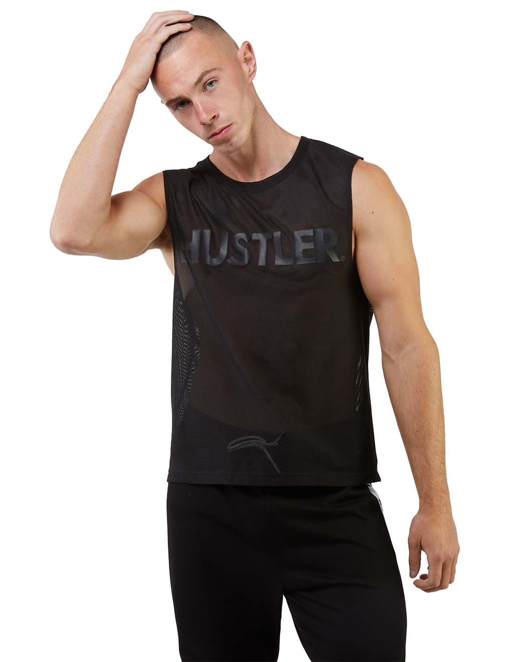 HUSTLER® Logo Mesh Tank Top