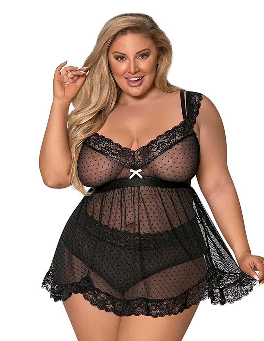 Exposed Passion Pointe Babydoll Set