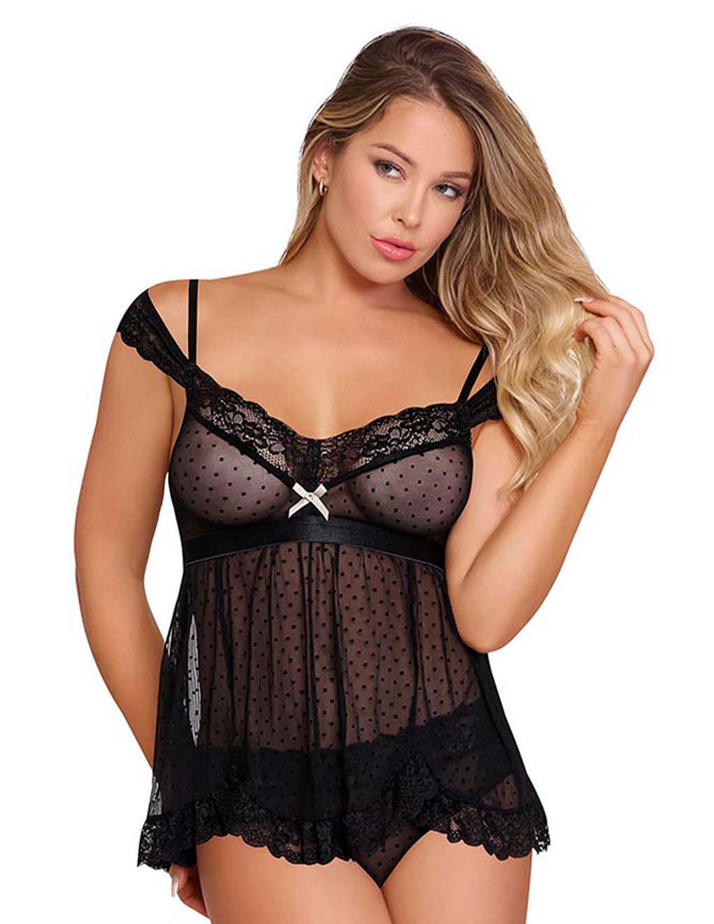 Exposed Passion Pointe Babydoll Set