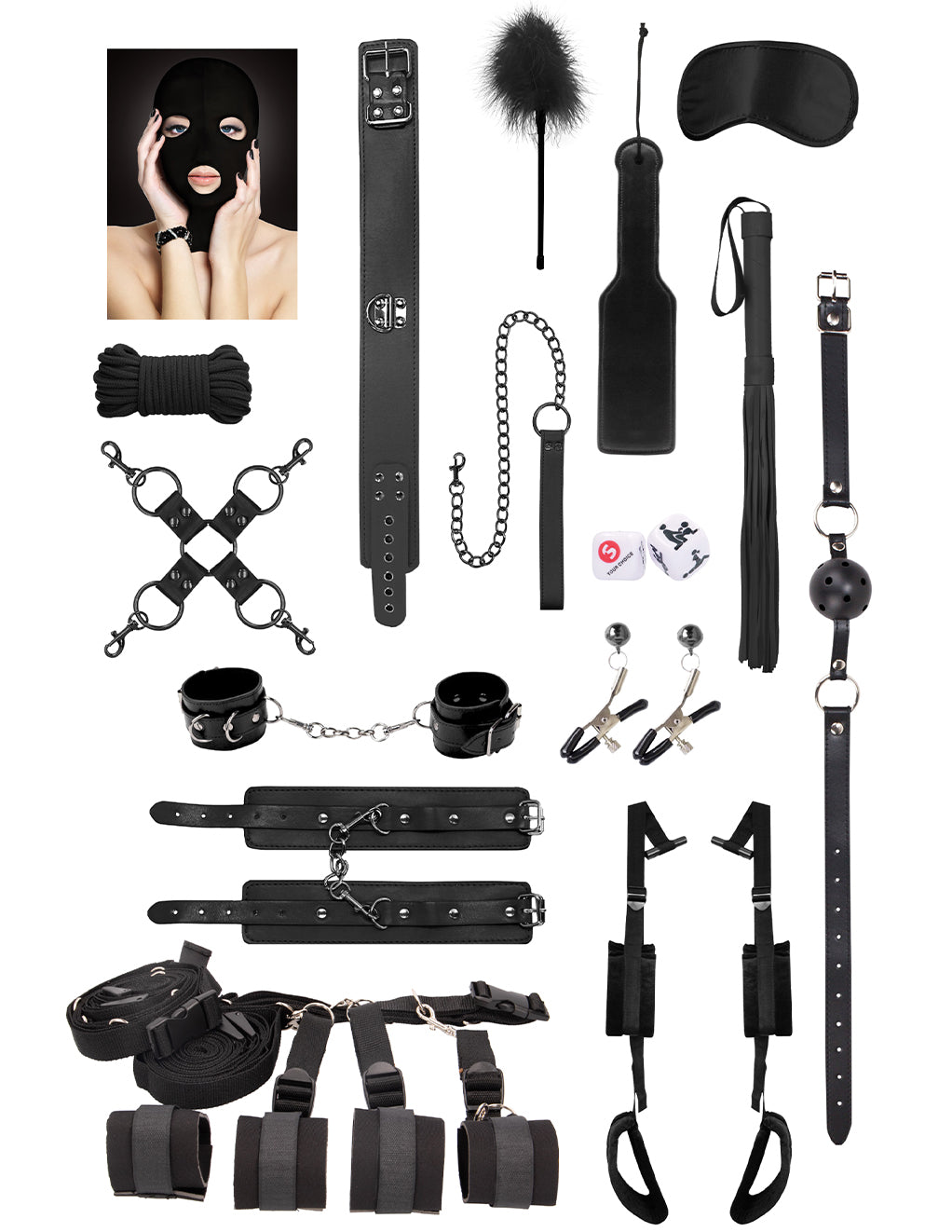 Sex Intimate BDSM Bondage Kit Set Silicone Anal Vibrator Fetish