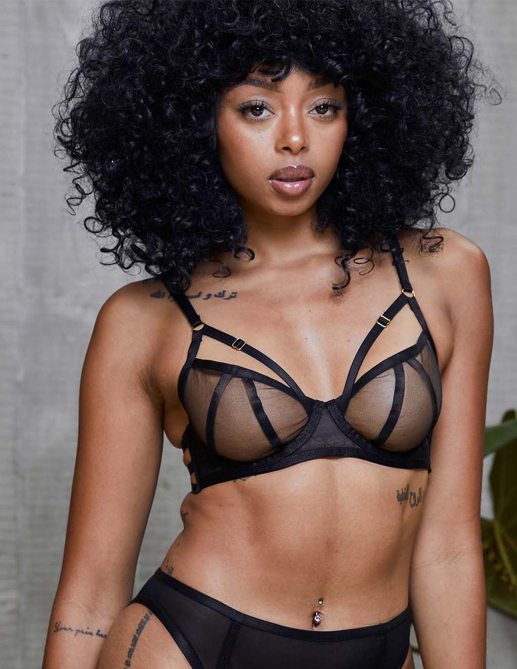 HUSTLER® Strappy Mesh Bra