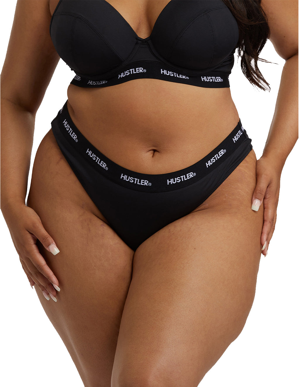 HUSTLER? Logo Thong Black