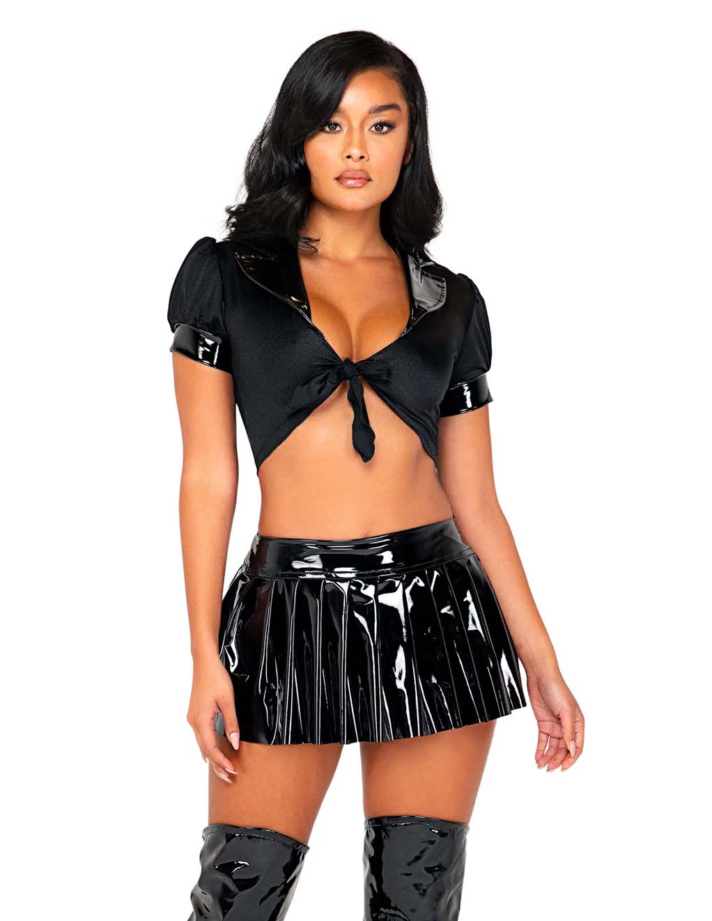 Roma Vinyl Pleated School Girl Skirt