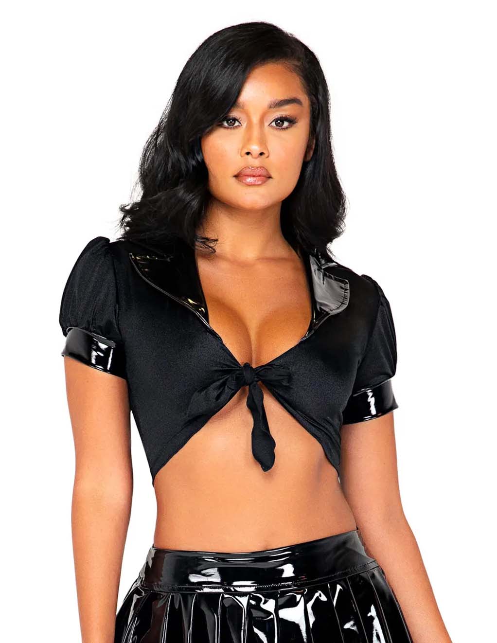 Roma Vinyl Schoolgirl Top