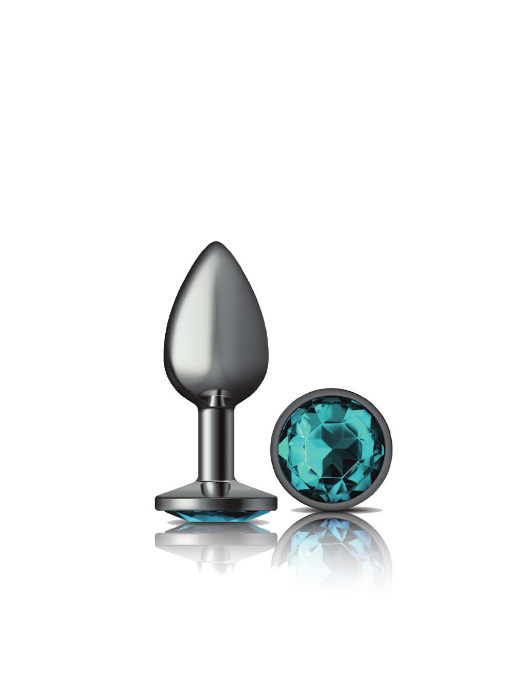 Cheeky Charms Gunmetal Round Teal