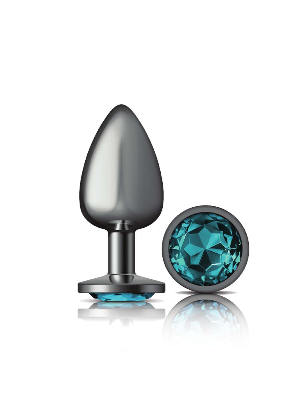 Cheeky Charms Gunmetal Round Teal