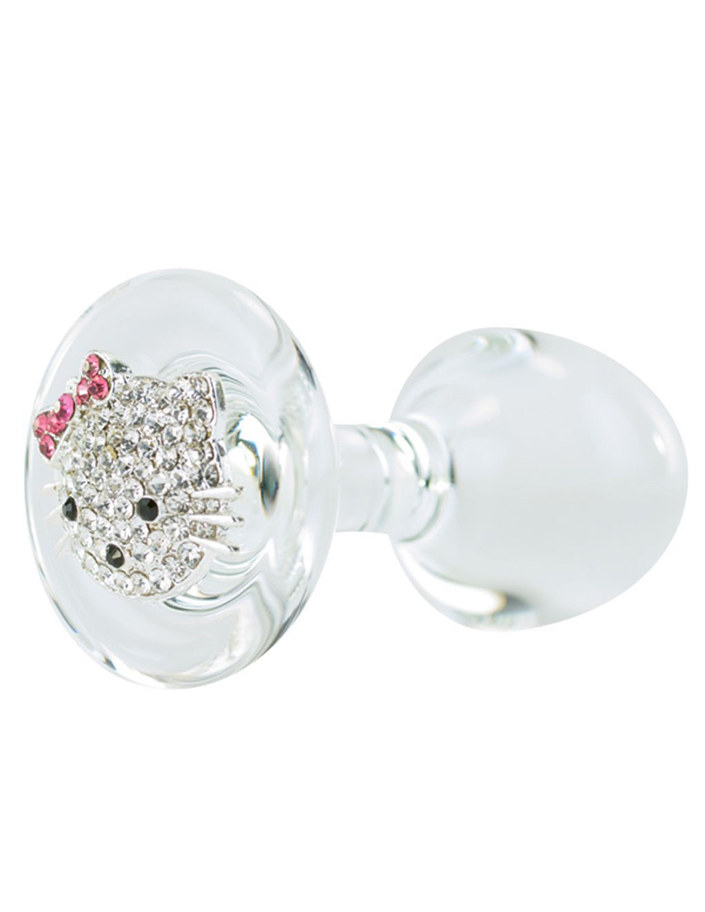 Crystal Delights Magnetic Kitty Short Stem Clear Anal Plug