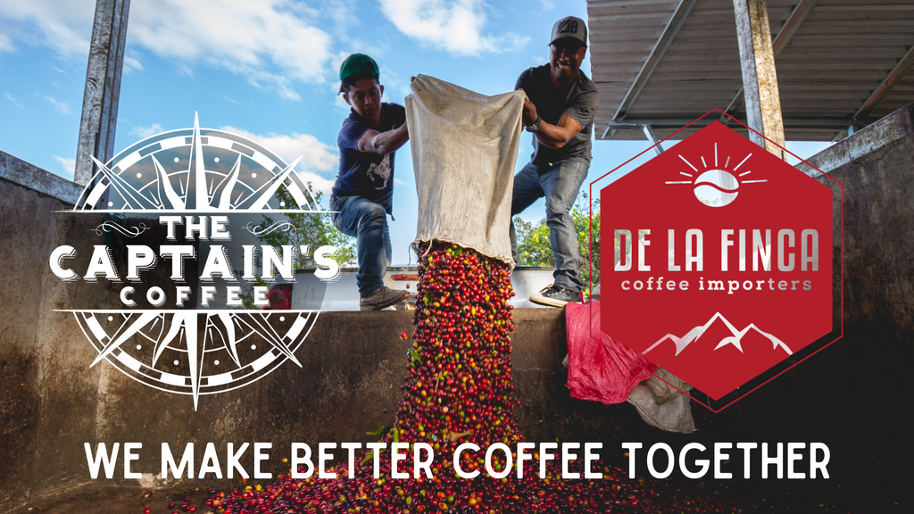 The Captain's Coffee and De La Finca Coffee banner