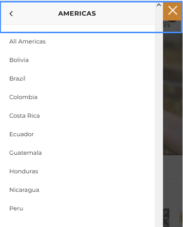 mega menu mobile americas