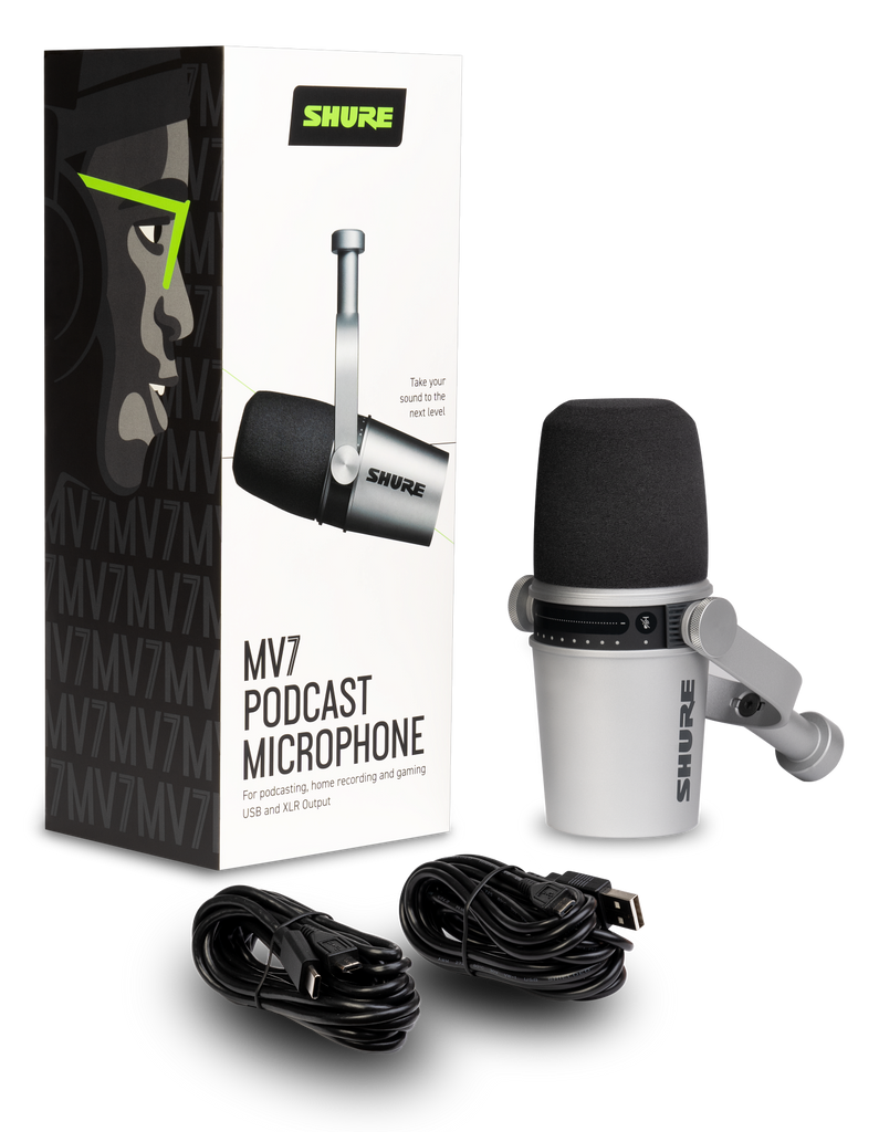 Shure Mv7 Podcast Usb Xlr Microphone Mv7 S Silver Audiotopia