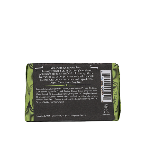 Natural And Organic Bar Soap Green Tea And Lime Saavy Naturals