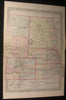 Kansas Nebraska Colorado Dakota Wyoming 1872 fine old large detailed color map