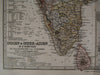 India Madras Bombay Calcutta Bengali Burma Ceylon 1884 fine old detailed map