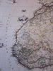 North & West Africa c.1875 exploration tracks original hand color old map