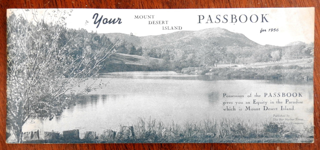 Mount Desert Island Passbook for 1956 Maine Bar Harbor Illustrated Tourist Guide
