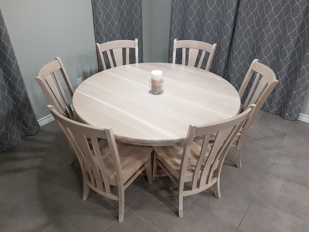 Quarter Sawn White Oak with a Limed Oak Finish Dining Set