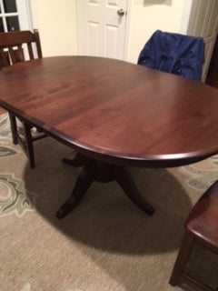 Customer picture of the oval Harrison single pedestal table