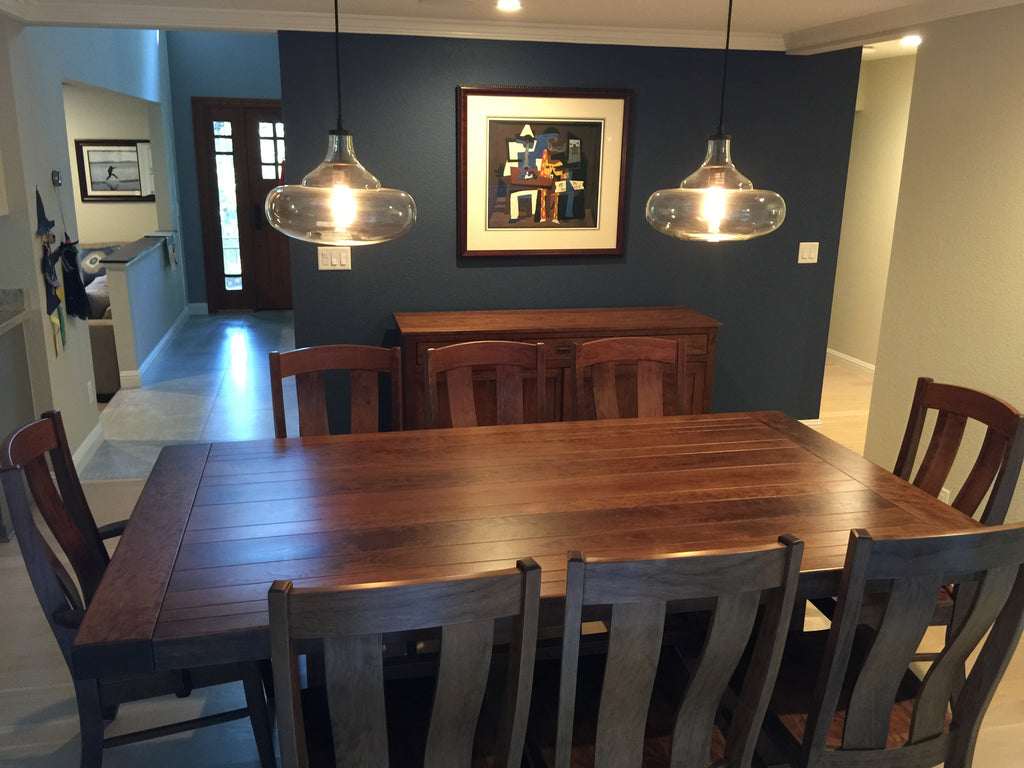 Customer Picture of the Wellington Trestle, Laurie Dining Chair and Sherwood buffet in Cherry