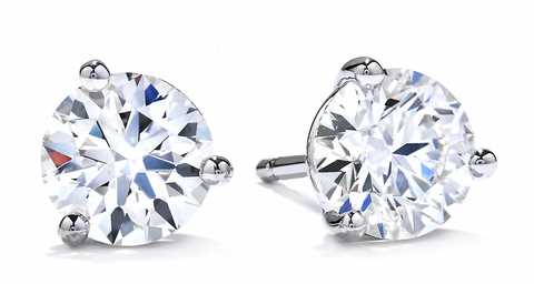 Diamond Studs in 3-Prong Martini Mounting 