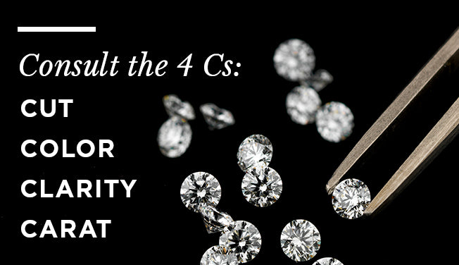 Consult the 4 Cs when buying an engagement ring