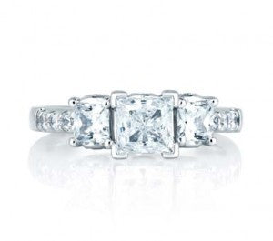 Princess Cut Diamond Ring by A. Jaffe.