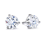 Mountz Collection .38-.44TW Round Diamond 3-Prong Stud Earrings in 14K White Gold