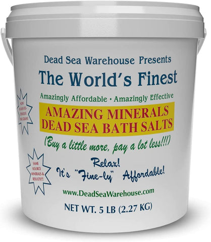 Dead Sea Warehouse-Amazing Minerals Dead Sea Bath Salts,100% Full Mineral Therapeutic Bath Salts, Detoxifying & Moisturizing, Exfoliating for Dry Skin, Unscented